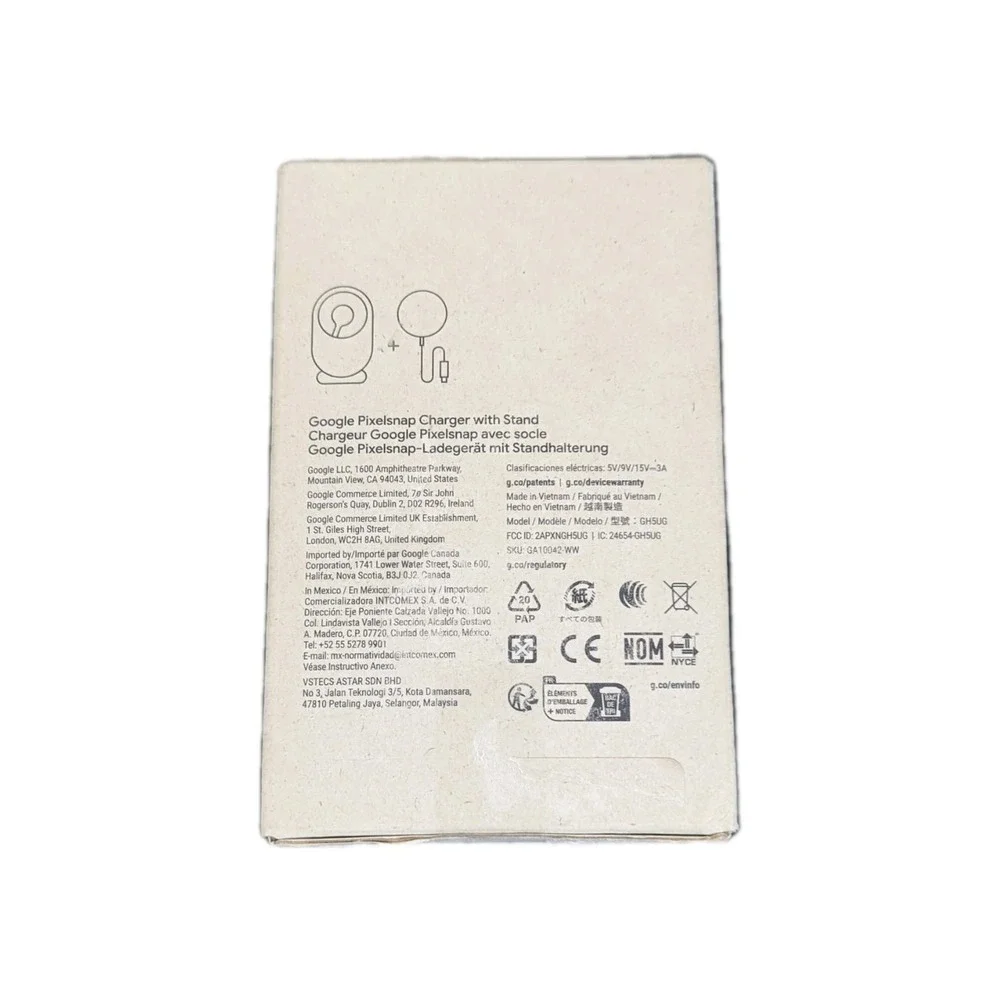 Pp4O Google Pixelsnap Qi2 Wireless Charger + Stand -‎ Fog, Open Box